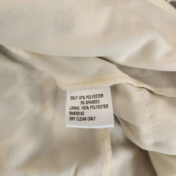 LONDON TIMES Black and White Floral Satin Layered Dress Size 8P - Picture 10 of 11